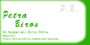 petra biros business card